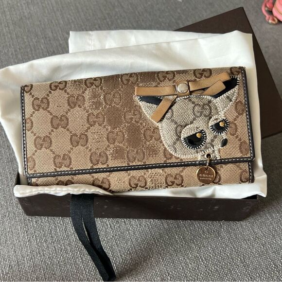 GUCCI Chihuahua GG Canvas Continental Wallet - Picture 1 of 14